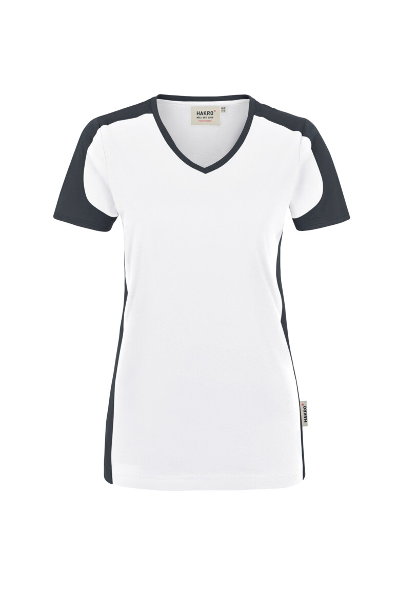 HAKRO | No. 190 | Damen |  V-Shirt Contrast Mikralinar®